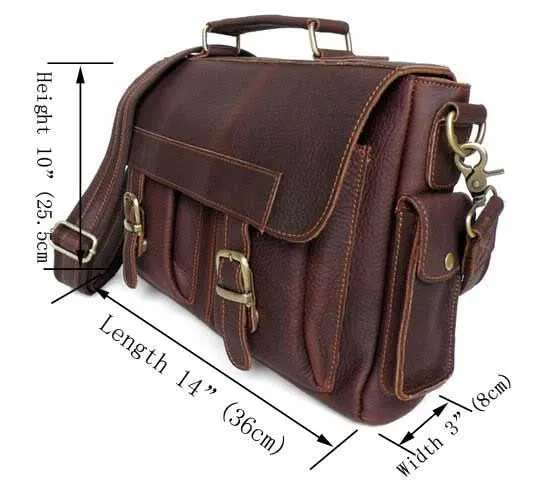 Schokoloaden-Braune Umhängetasche Lehrertasche College Bag Leder