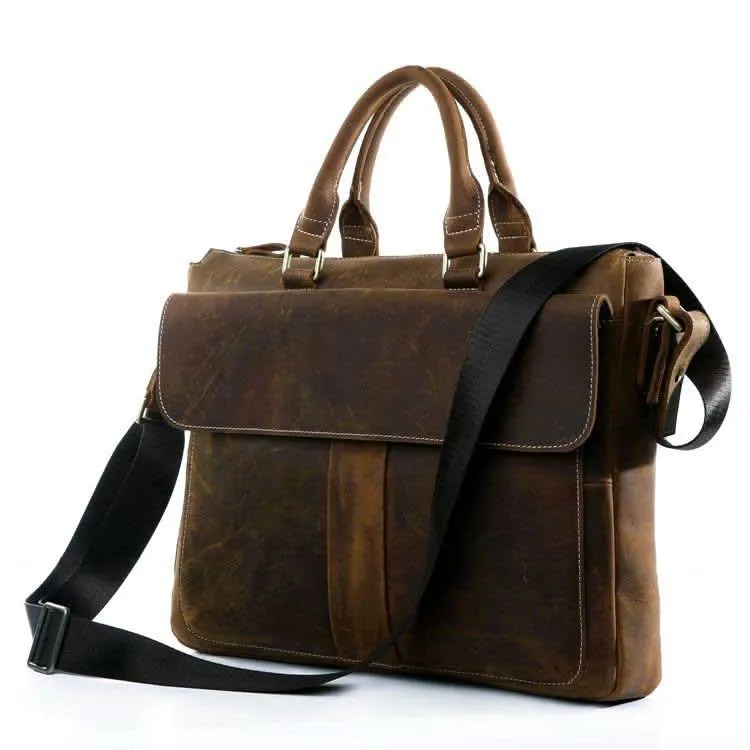 Klassische Umhängetasche Schultertasche Used Look Leder