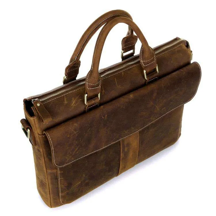 Klassische Umhängetasche Schultertasche Used Look Leder