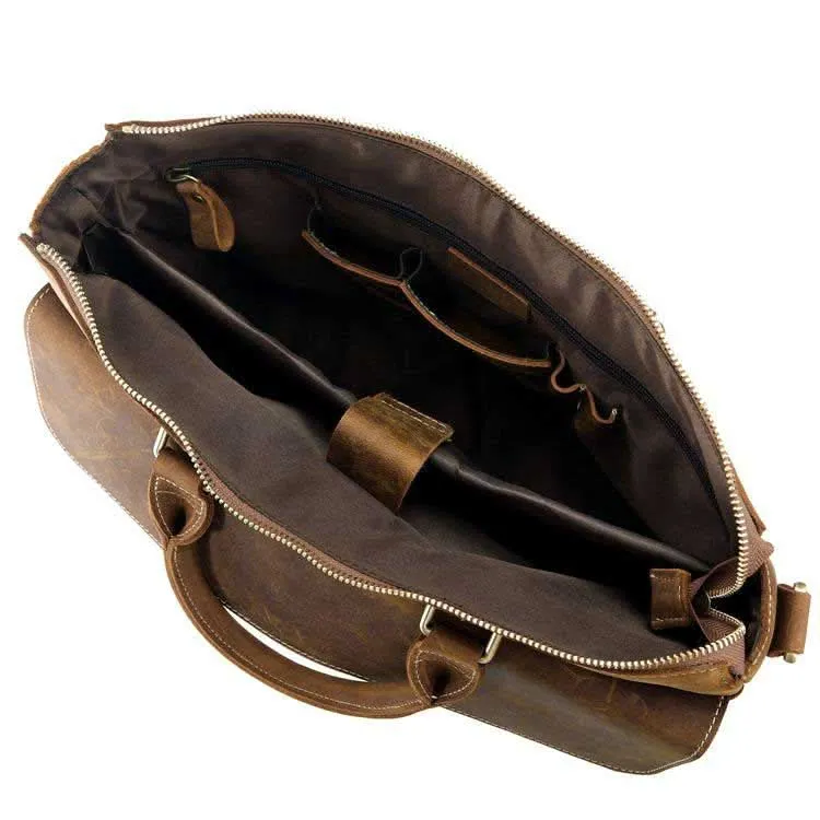 Klassische Umhängetasche Schultertasche Used Look Leder