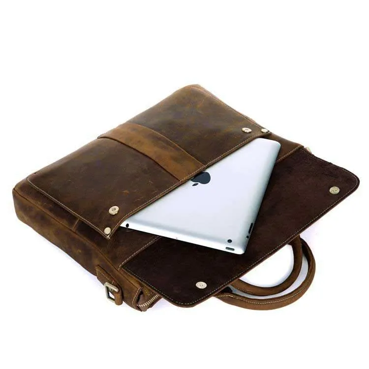 Klassische Umhängetasche Schultertasche Used Look Leder