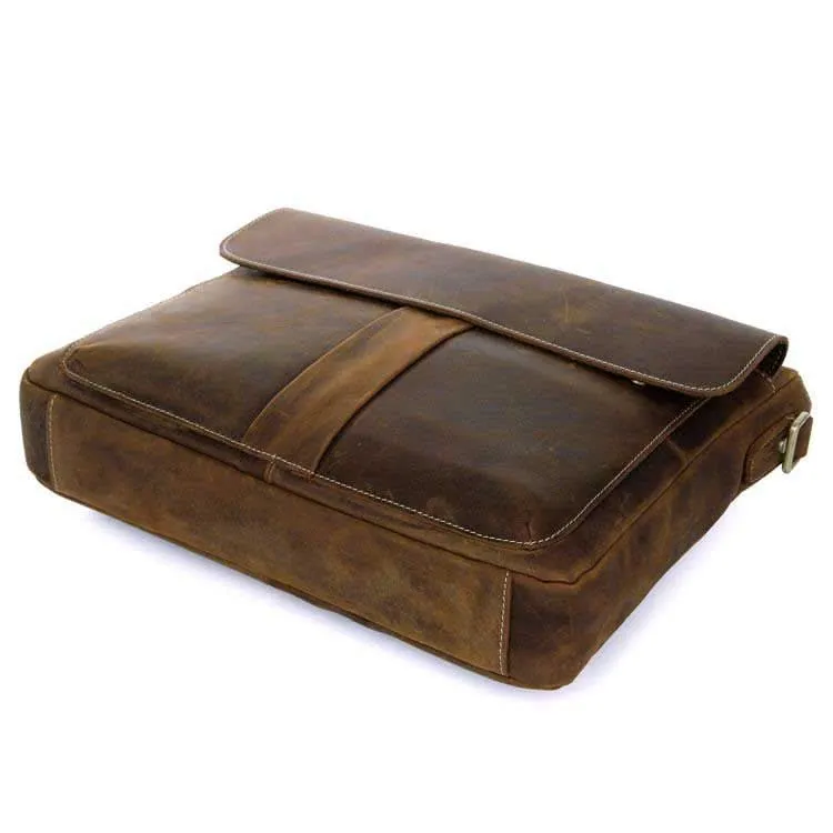 Klassische Umhängetasche Schultertasche Used Look Leder