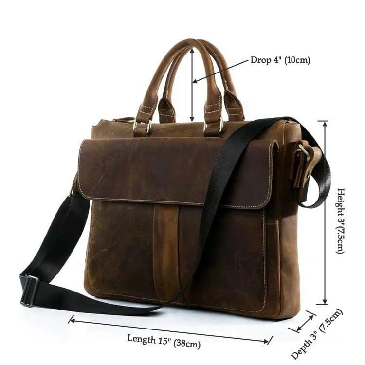 Klassische Umhängetasche Schultertasche Used Look Leder