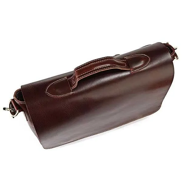 Retro Umhängetasche Schultertasche Dunkel-Braun Leder