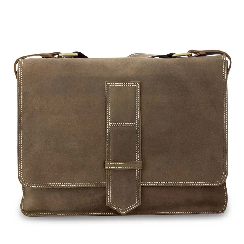 Messenger Bag Unitasche Büro Umhängetasche Leder kamel-braun