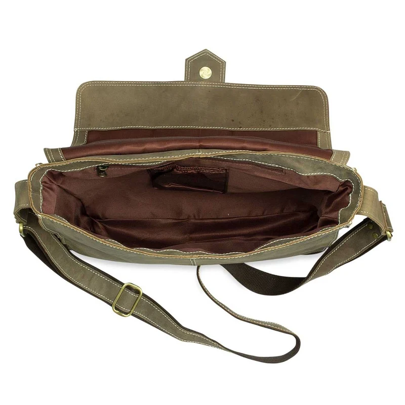 Messenger Bag Unitasche Büro Umhängetasche Leder kamel-braun