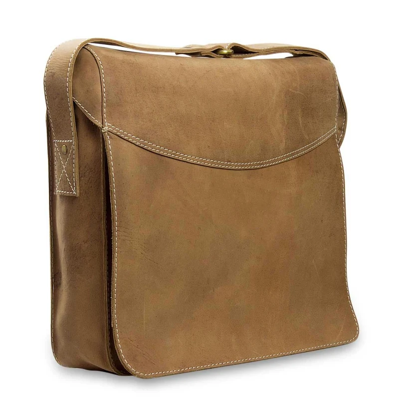 Umhängetasche Kuriertasche Messenger Bag Vintage Leder Braun