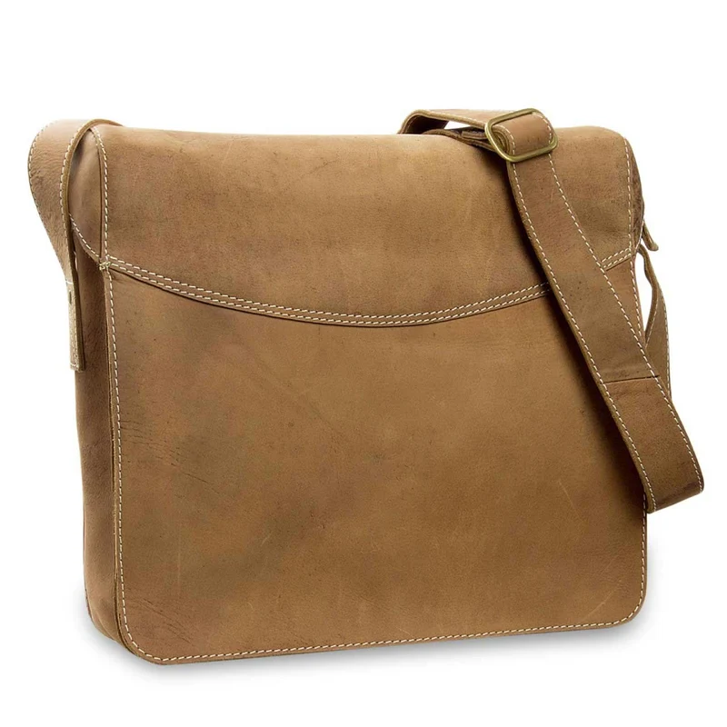 Umhängetasche Kuriertasche Messenger Bag Vintage Leder Braun