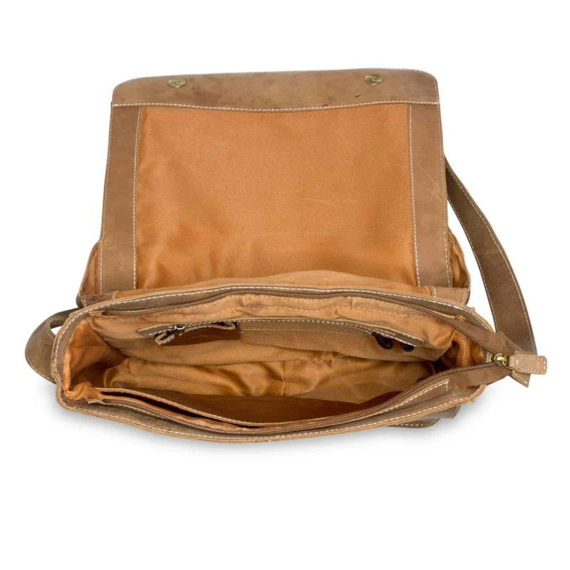 Umhängetasche Kuriertasche Messenger Bag Vintage Leder Braun