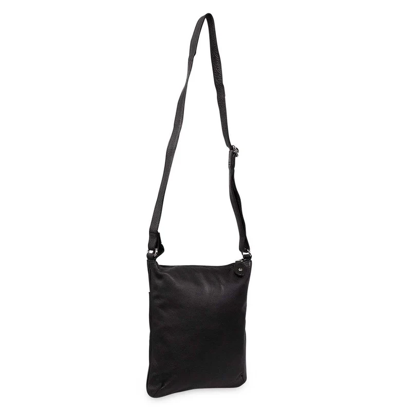 Kleine Umhängetasche Damen Handtasche weiches Leder Schwarz