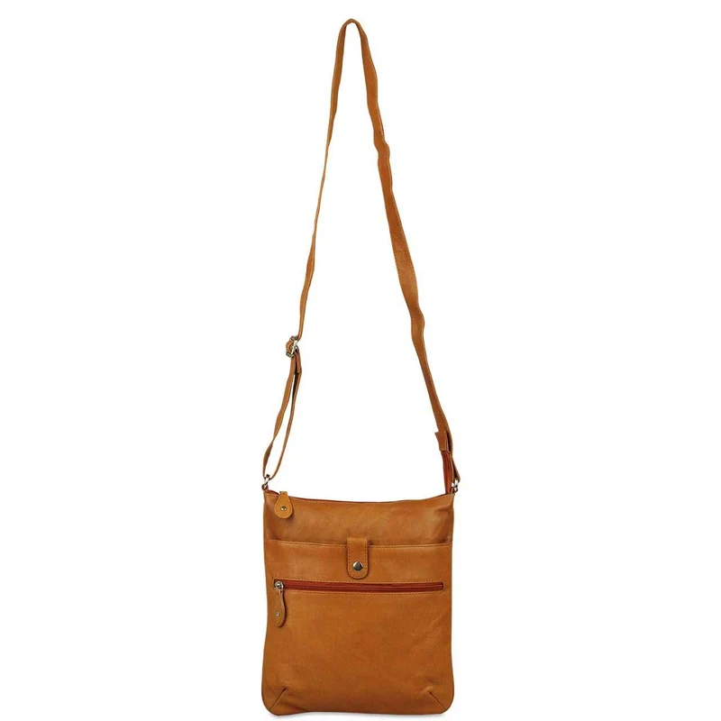 Kleine Umhängetasche Damen Handtasche weiches Leder Cognac-Braun