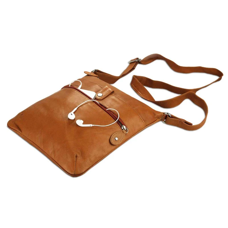 Kleine Umhängetasche Damen Handtasche weiches Leder Cognac-Braun