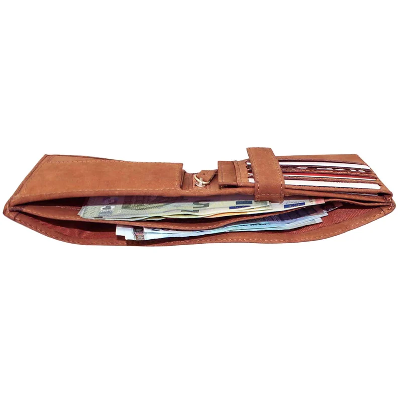 Ledergeldbörse Portemonnaie Wallet Kartenfach Vintage Leder Braun