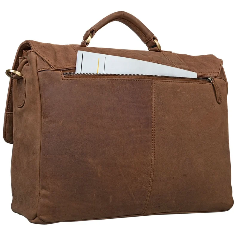 Schultertasche Unitasche Büro Umhängetasche Leder kamel-braun