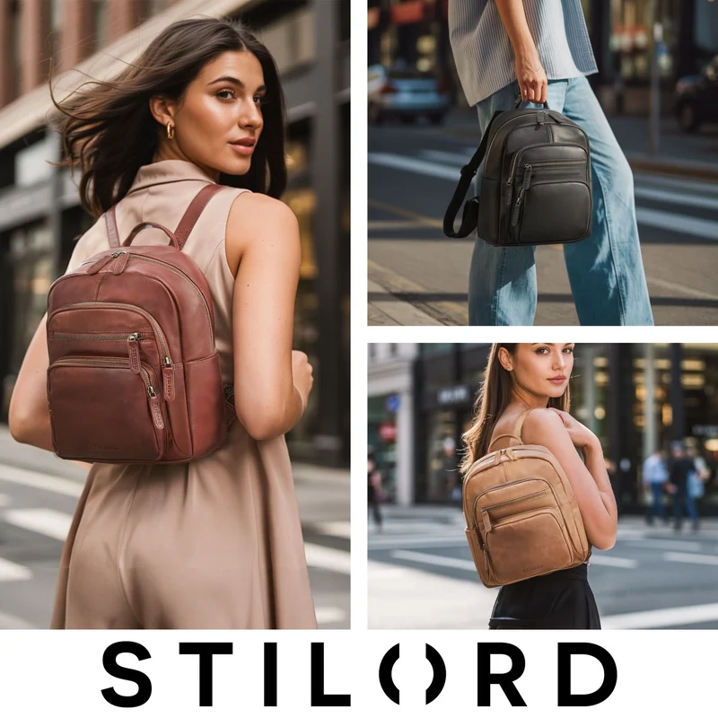 "Smilla" Kleiner Echtleder Cityrucksack für Damen 13 Zoll