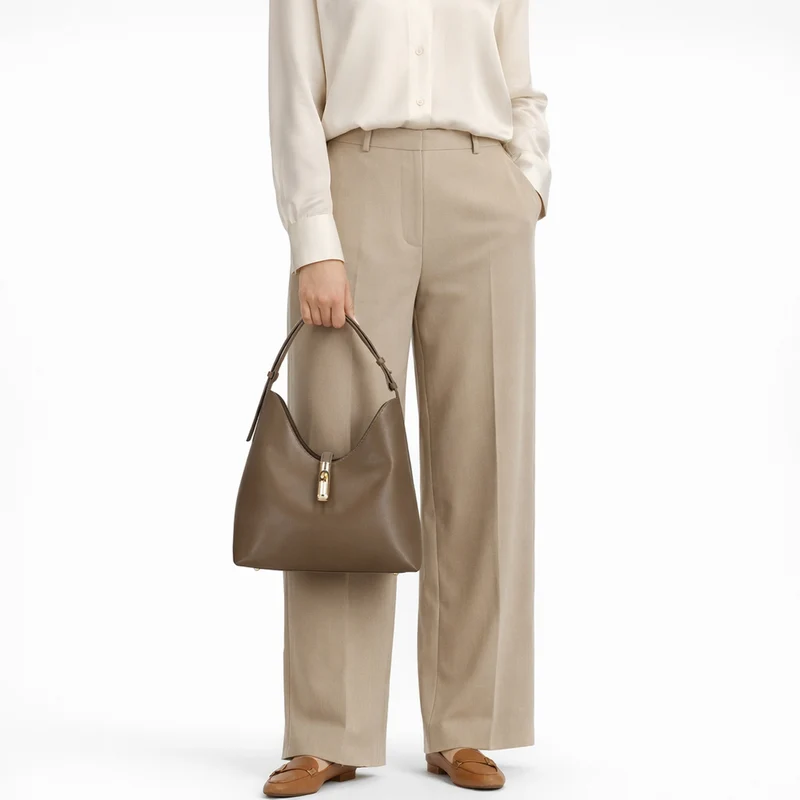 Furla Goccia M Hobo - Schultertasche 30.5 cm (muddy gray)