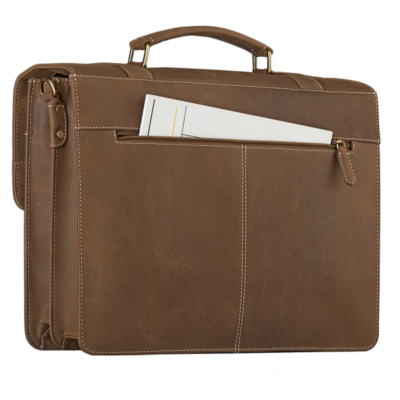 Vintage Aktentasche elegante Businesstasche aus echtem Leder