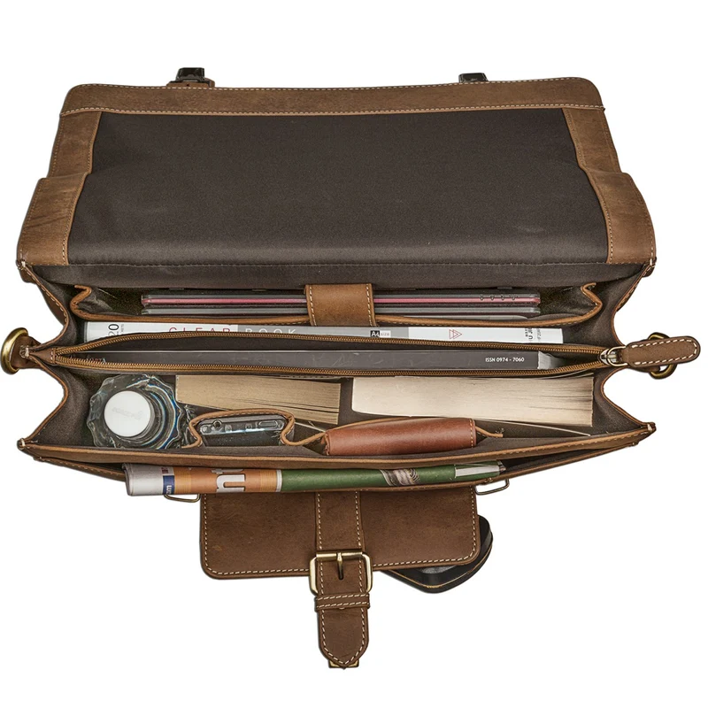 Vintage Aktentasche elegante Businesstasche aus echtem Leder