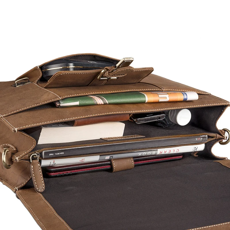 Vintage Aktentasche elegante Businesstasche aus echtem Leder