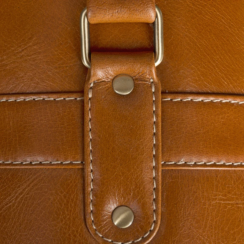 Aktentasche mit abnehmbaren Schultergurt Business Umhängetasche cognac