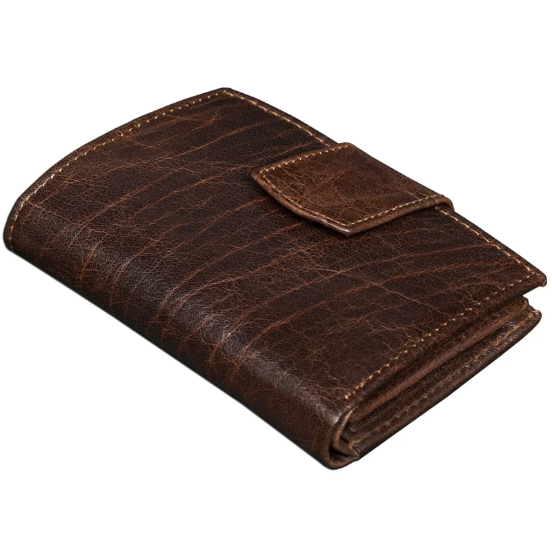 Vintage Leder Portemonnaie Dunkelbraun