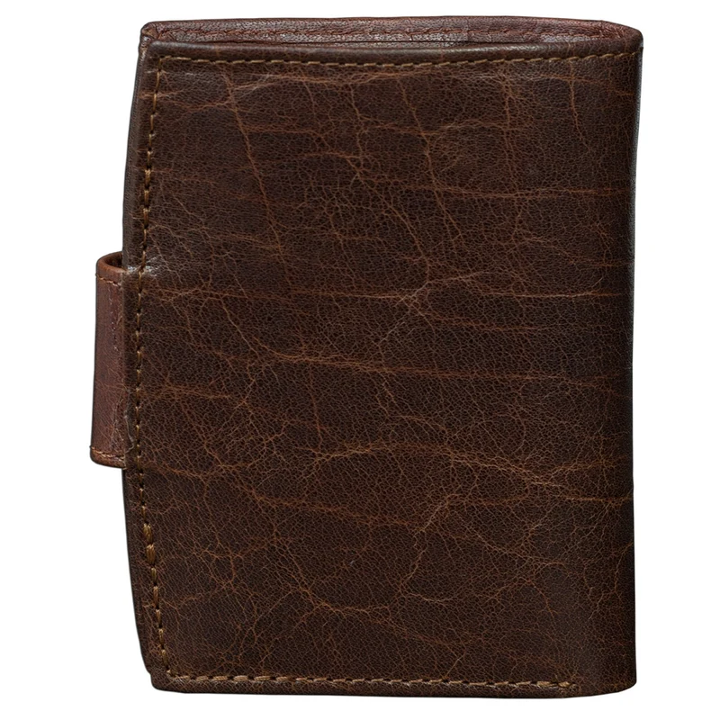 Vintage Leder Portemonnaie Dunkelbraun