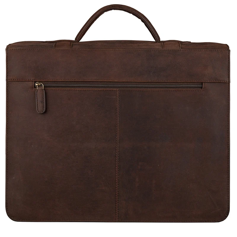 Klassische Lehrertasche Aktentasche zum Umhängen Braun