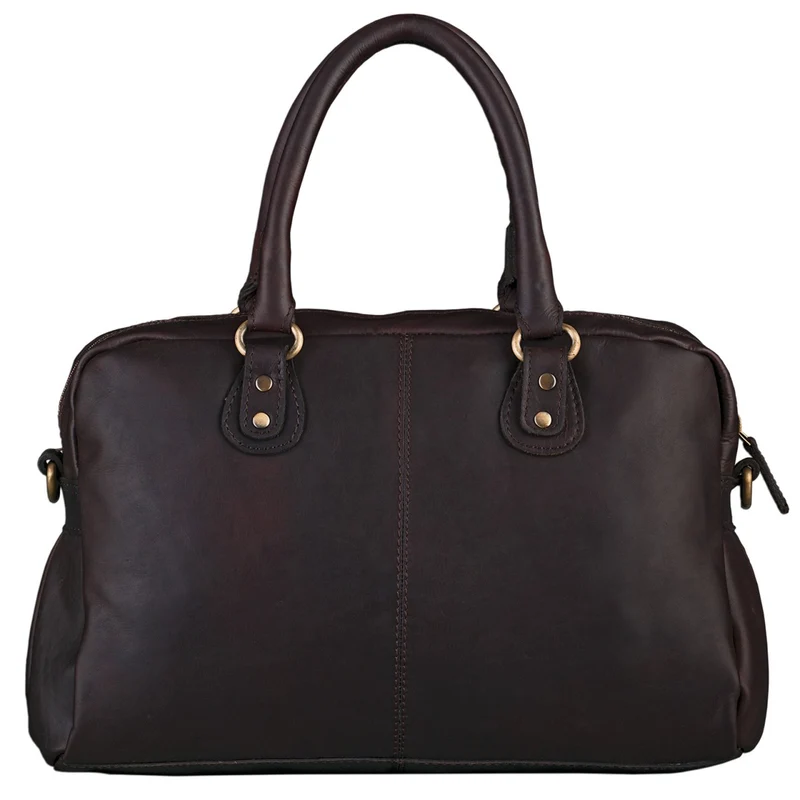 Elegante Handtasche geflochten Umhängetasche geflochtenes Leder dunkelbraun
