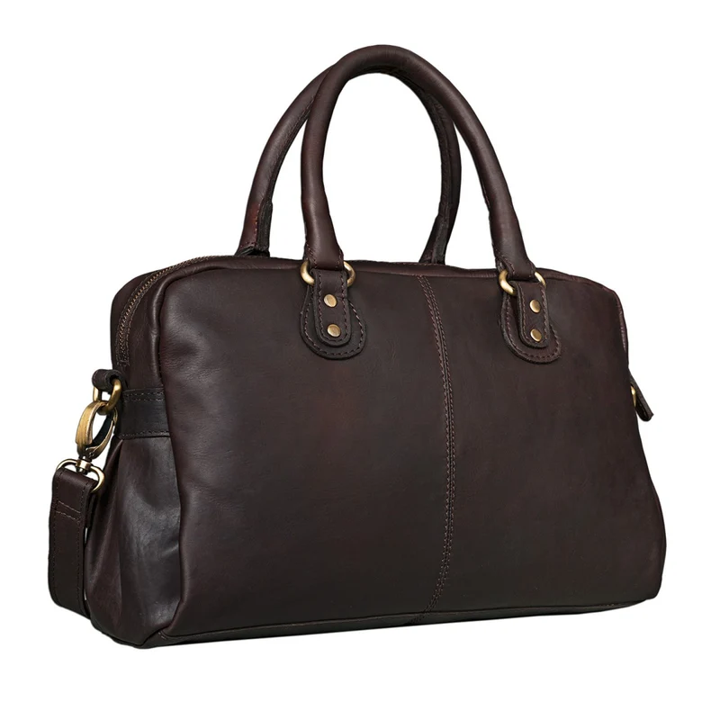 Elegante Handtasche geflochten Umhängetasche geflochtenes Leder dunkelbraun