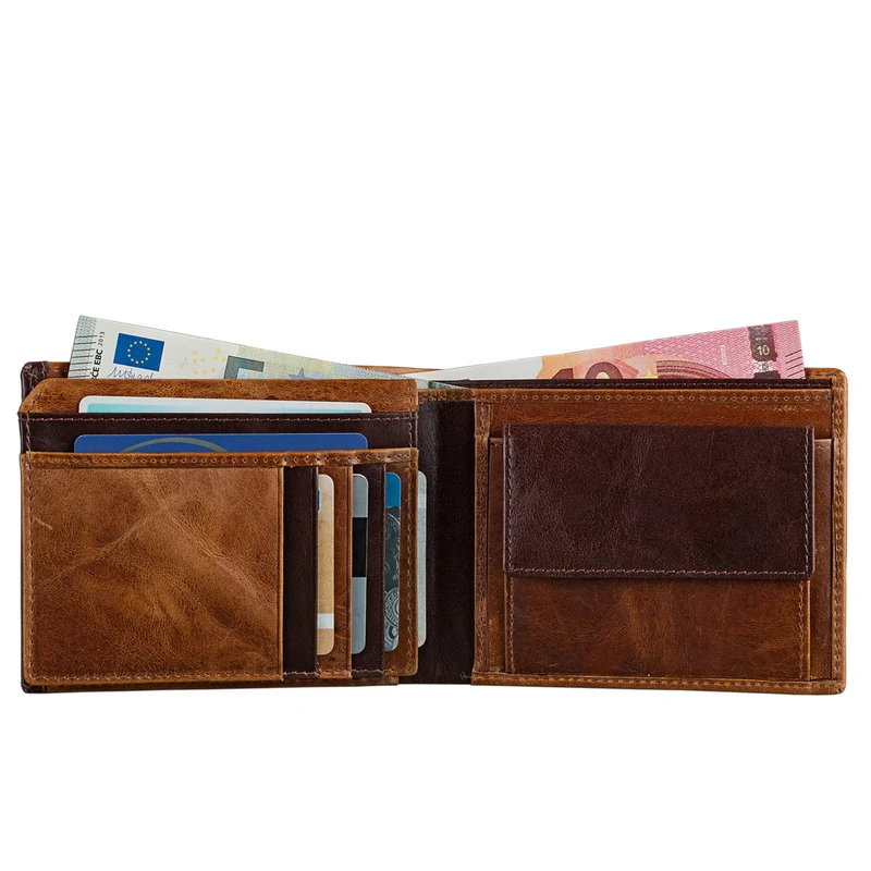 Vintage Geldbörse / Portemonnaie aus hochwertigem Echt Leder, braun