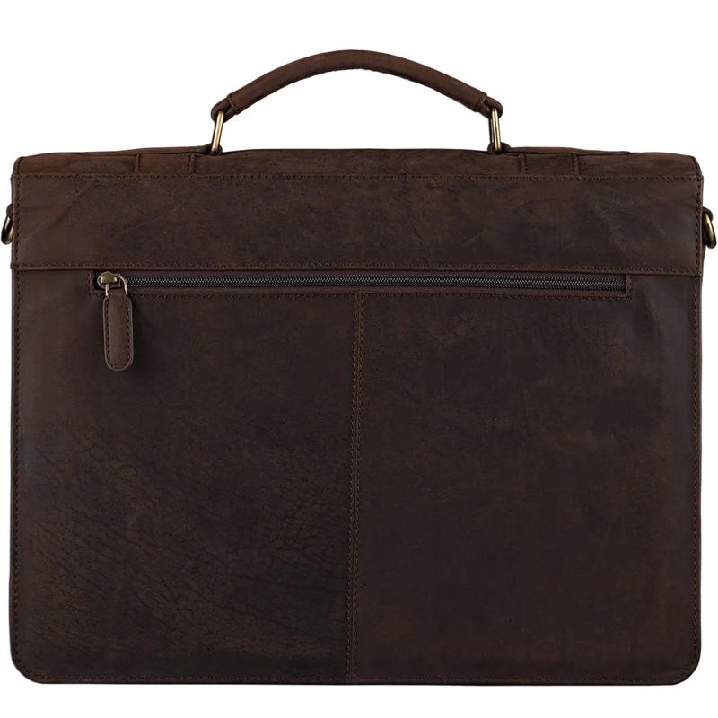 Klassische Aktentasche Lehrertasche Business Tasche Rindsleder braun
