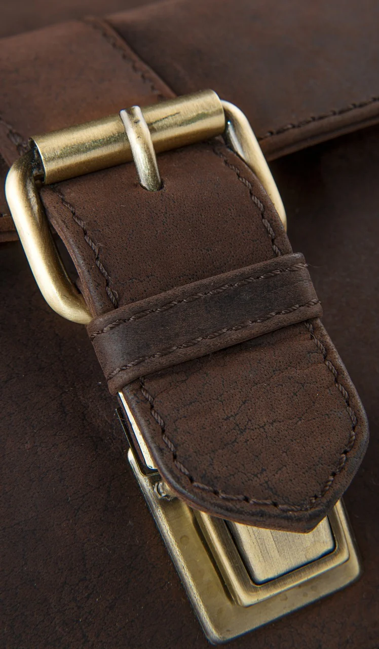 Klassische Aktentasche Lehrertasche Business Tasche Rindsleder braun