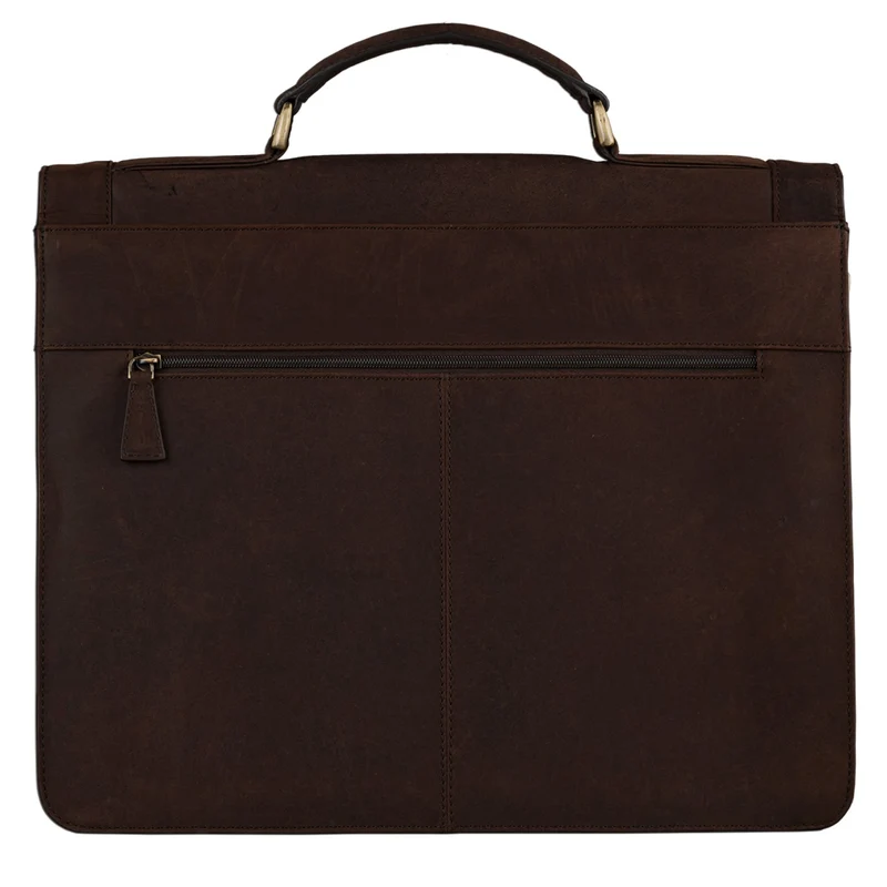 Vintage Aktentasche Büro Laptop Rinds-Leder dunkelbraun