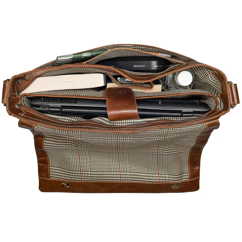 Messenger Bag Laptop Notebook Tasche Vintage Rinds Leder braun