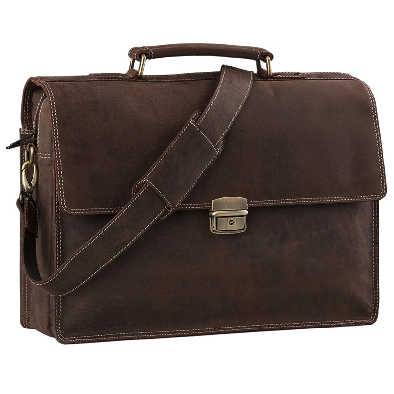 Vintage Aktentasche elegante Businesstasche aus echtem Leder