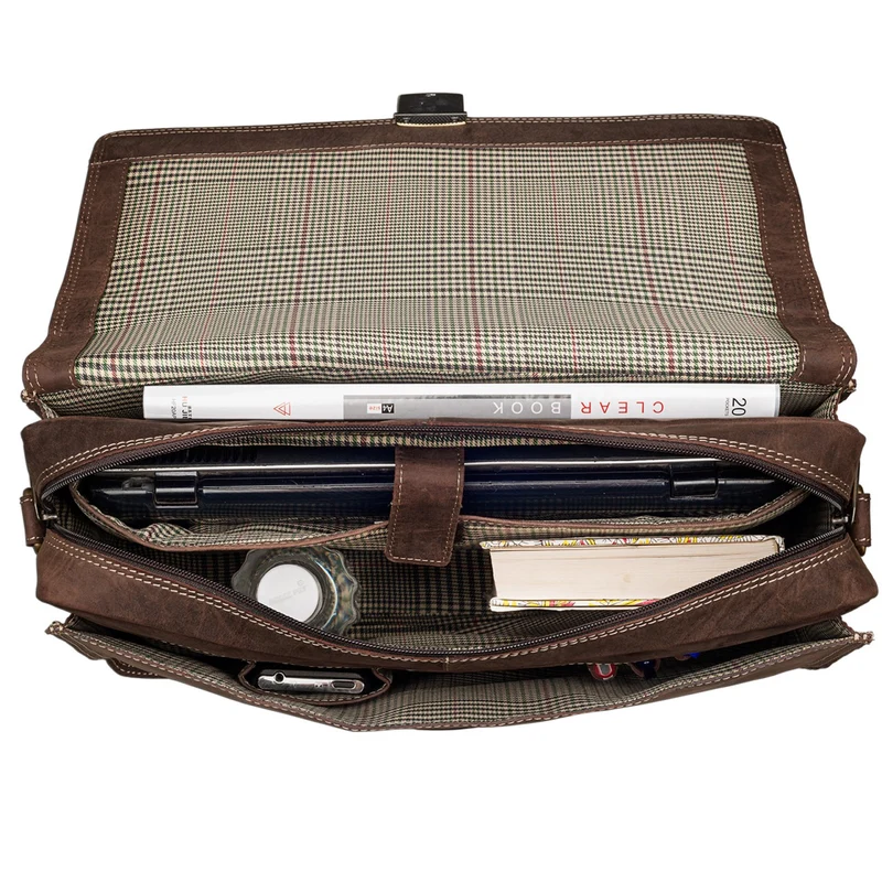 Vintage Aktentasche elegante Businesstasche aus echtem Leder