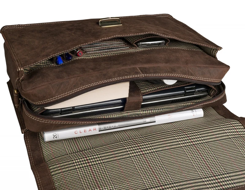 Vintage Aktentasche elegante Businesstasche aus echtem Leder