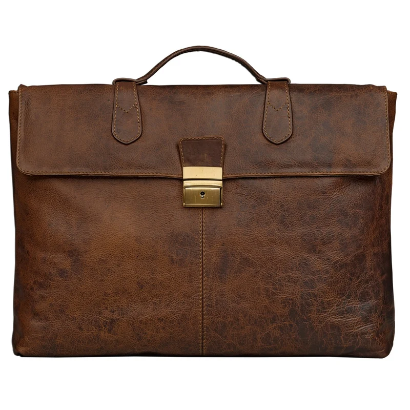 Vintage Aktentasche elegante Businesstasche aus echtem Leder
