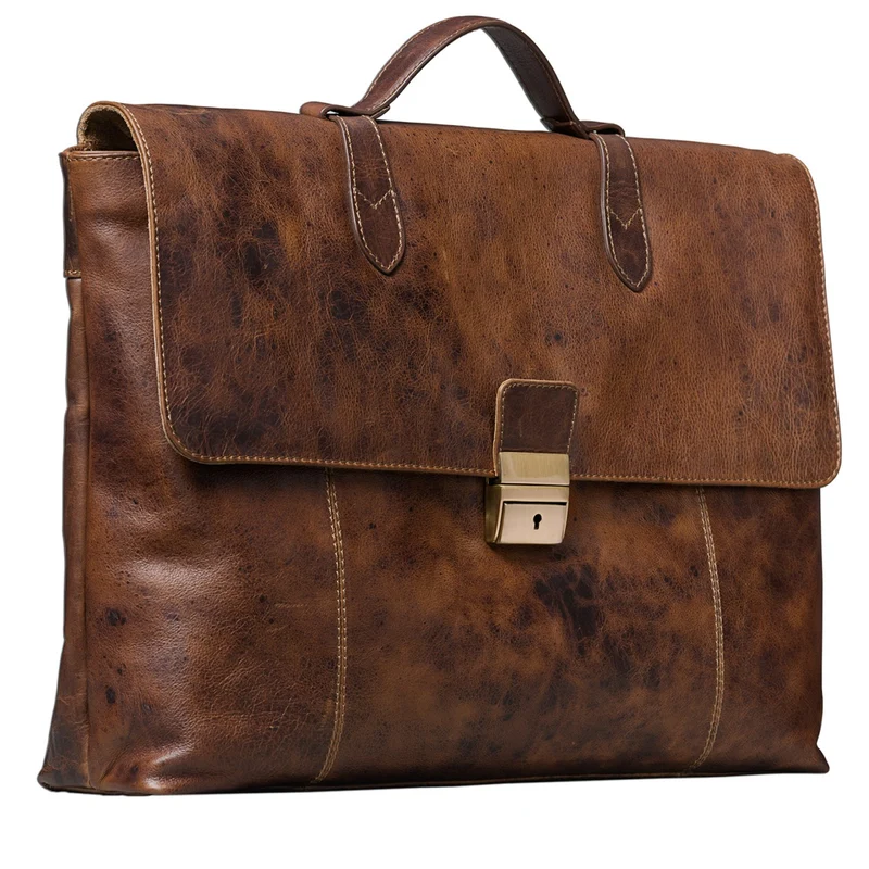 Vintage Aktentasche elegante Businesstasche aus echtem Leder