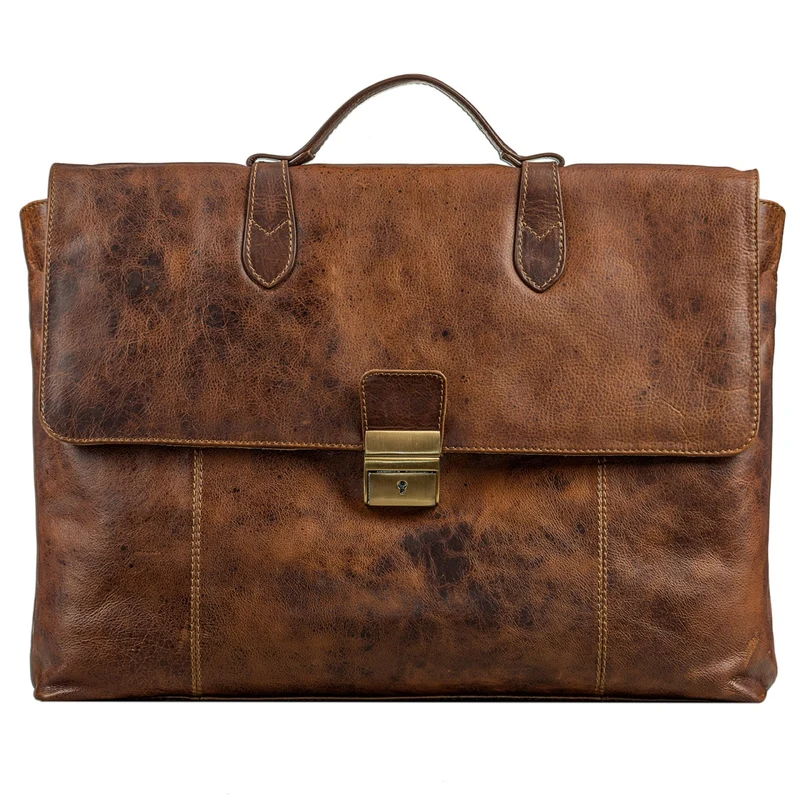 Vintage Aktentasche elegante Businesstasche aus echtem Leder