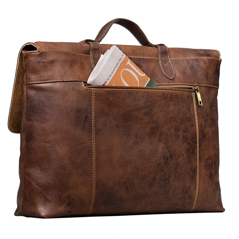 Vintage Aktentasche elegante Businesstasche aus echtem Leder