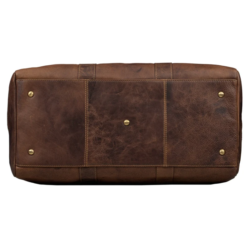 Vintage Weekender Reisetasche Handgepäck Retro Leder braun