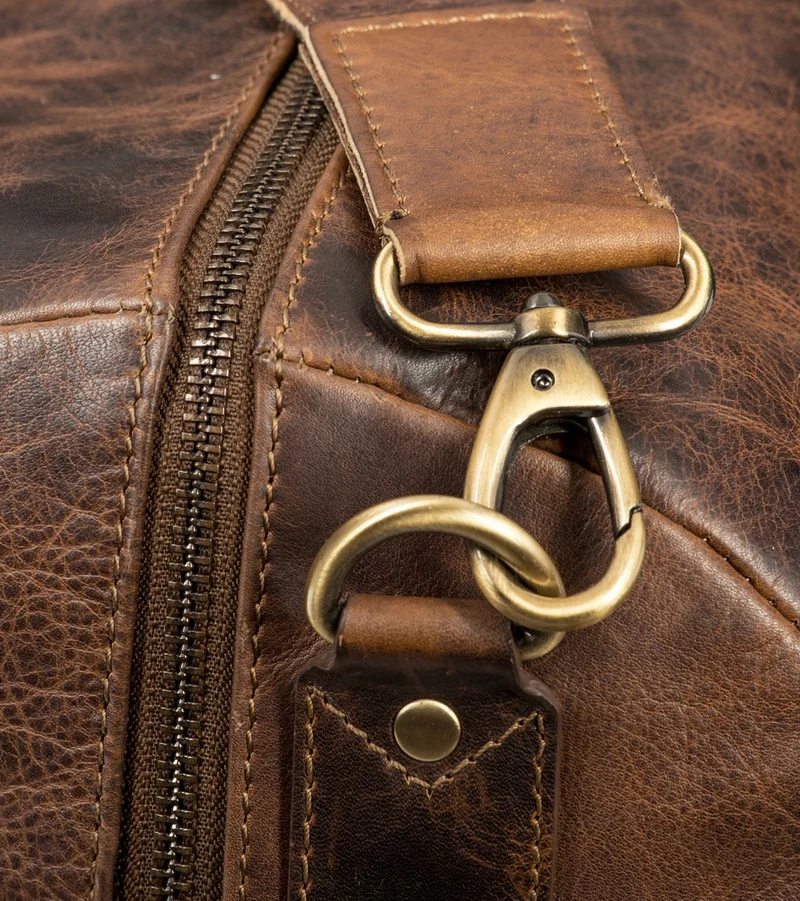 Vintage Weekender Reisetasche Handgepäck Retro Leder braun