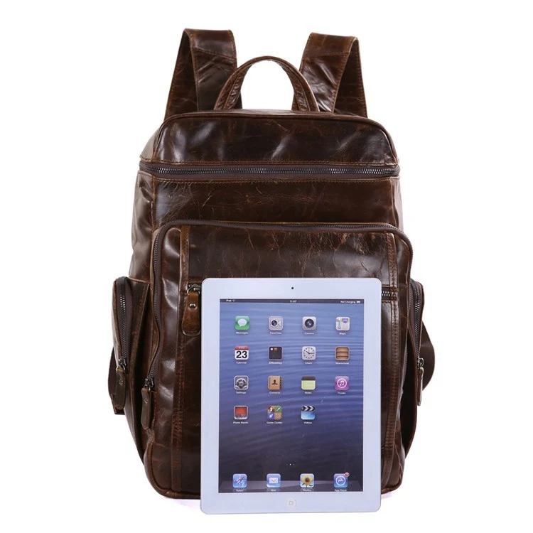 Lederrucksack Daypack Laptops 13,3 Zoll Vintage Leder Braun
