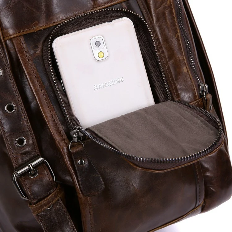 Lederrucksack Daypack Laptops 13,3 Zoll Vintage Leder Braun