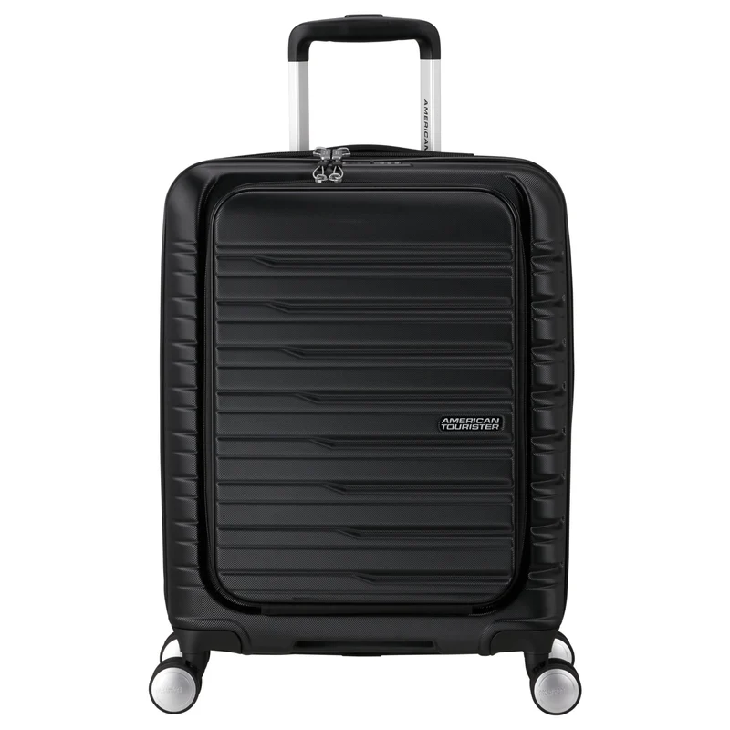 American Tourister Flashline - 4-Rollen-Kabinentrolley mit Vortasche 15.6" 55 cm (schwarz)