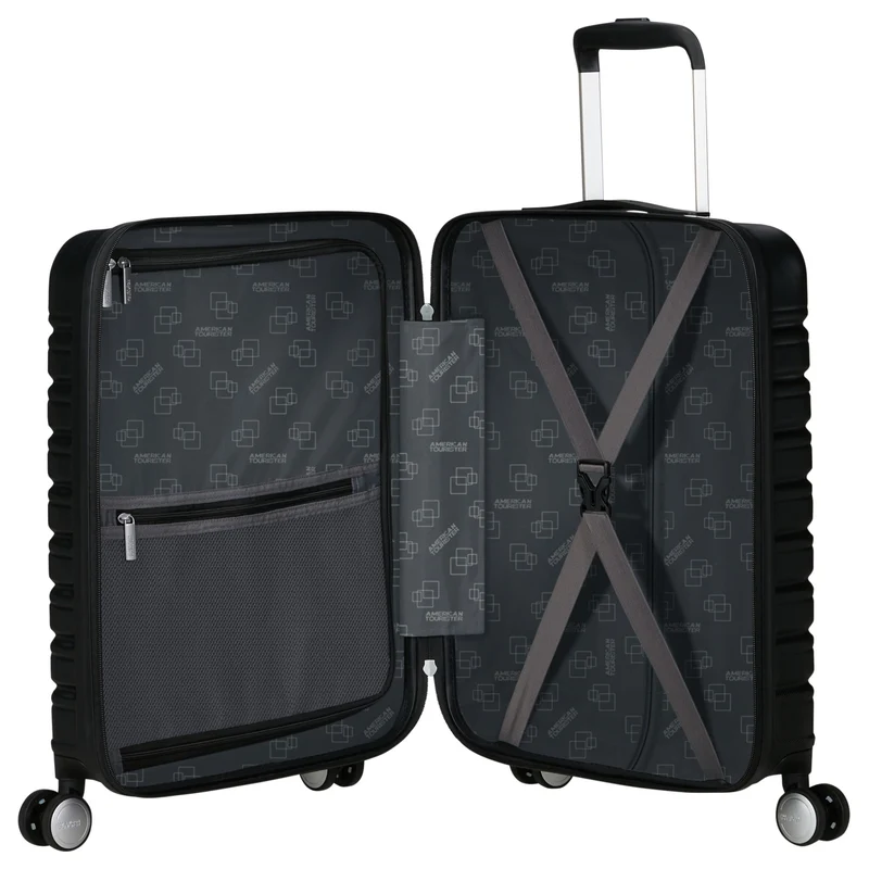 American Tourister Flashline - 4-Rollen-Kabinentrolley mit Vortasche 15.6" 55 cm (schwarz)