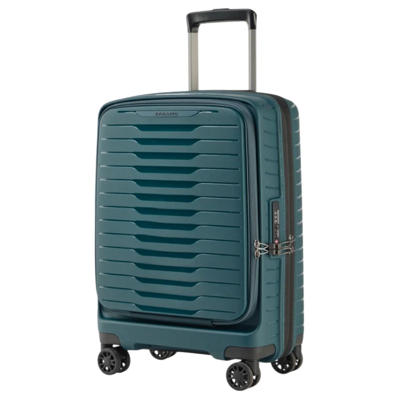 Stratic Novium ML - 4-Rollen-Kabinentrolley mit Vortasche 55 cm erw. (petrol)