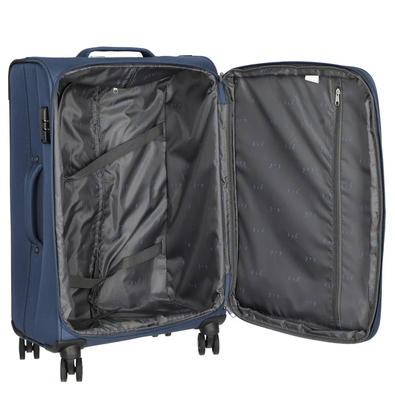 D&N Travel Line 6804 - 4-Rollen-Trolley M 66 cm (blau)