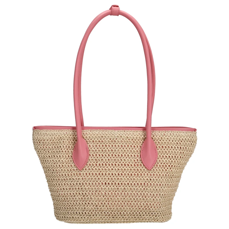 Seidenfelt Savonlinna Tulip - Shopper 33.5 cm (natural straw with pink)